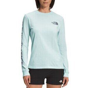 The North Face Women’s Blue Long Sleeve Graphic Tee Shirt Size Medium